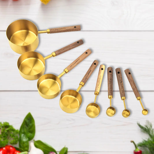 Kitchen set of measuring cups and spoons