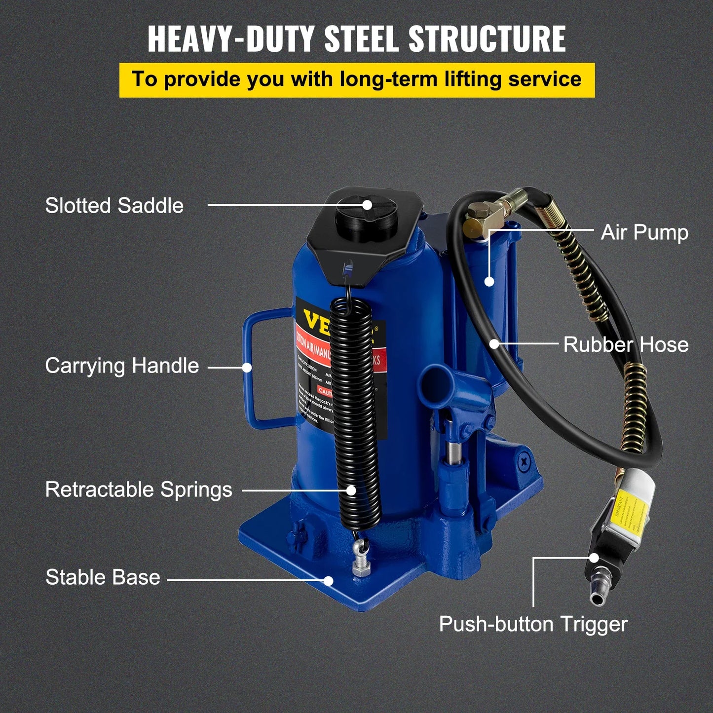 VEVOR 20 ton air hydraulic bottle Jack