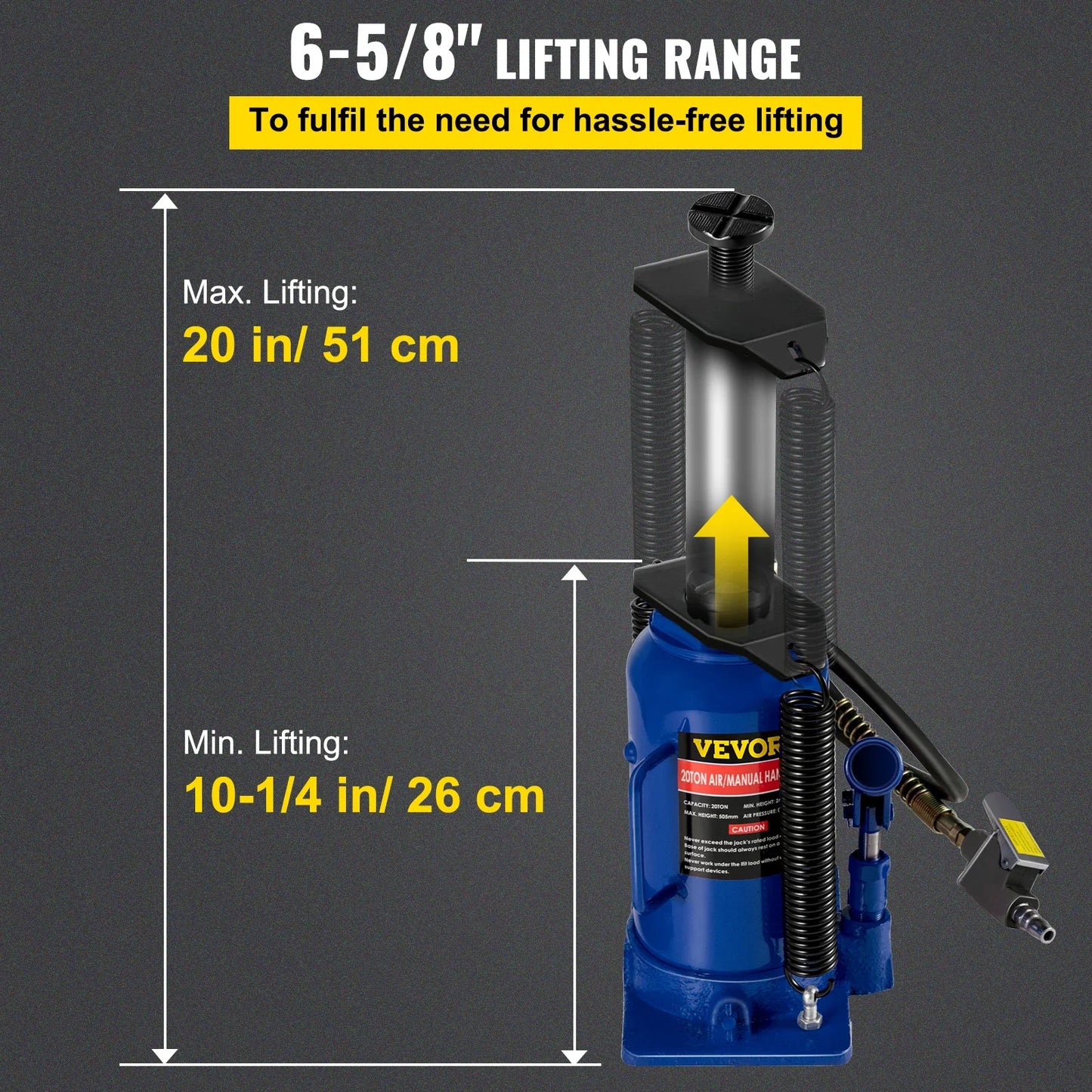 VEVOR 20 ton air hydraulic bottle Jack