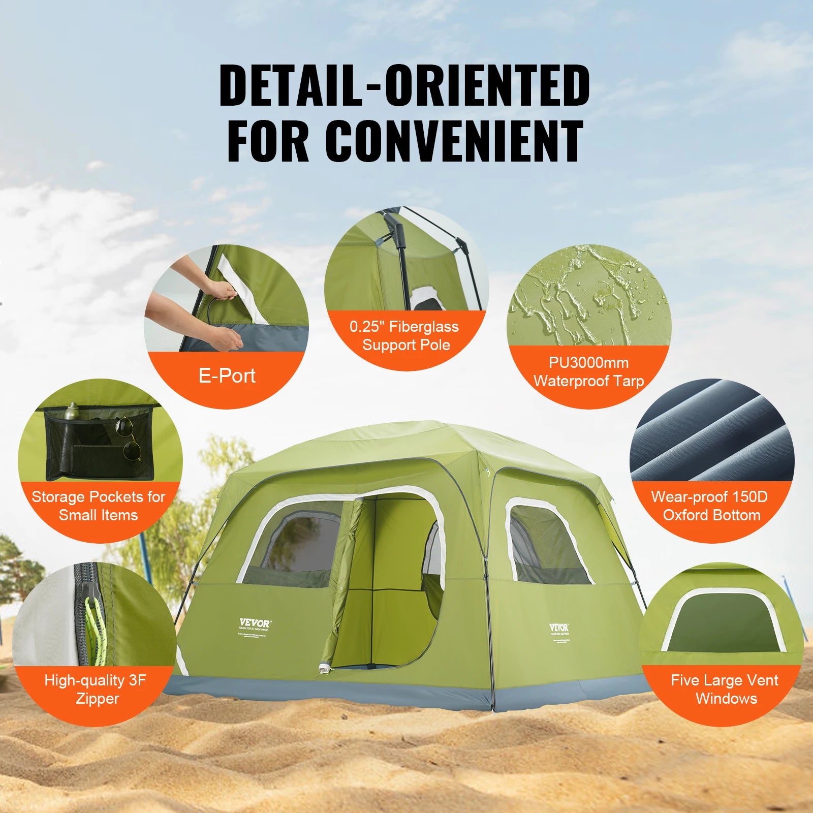 6 Person family tent with carrying Bag - Your Choice Central