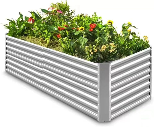 Land Guard 8×4×2 ft Galvanized Raised Garden Bed Kit