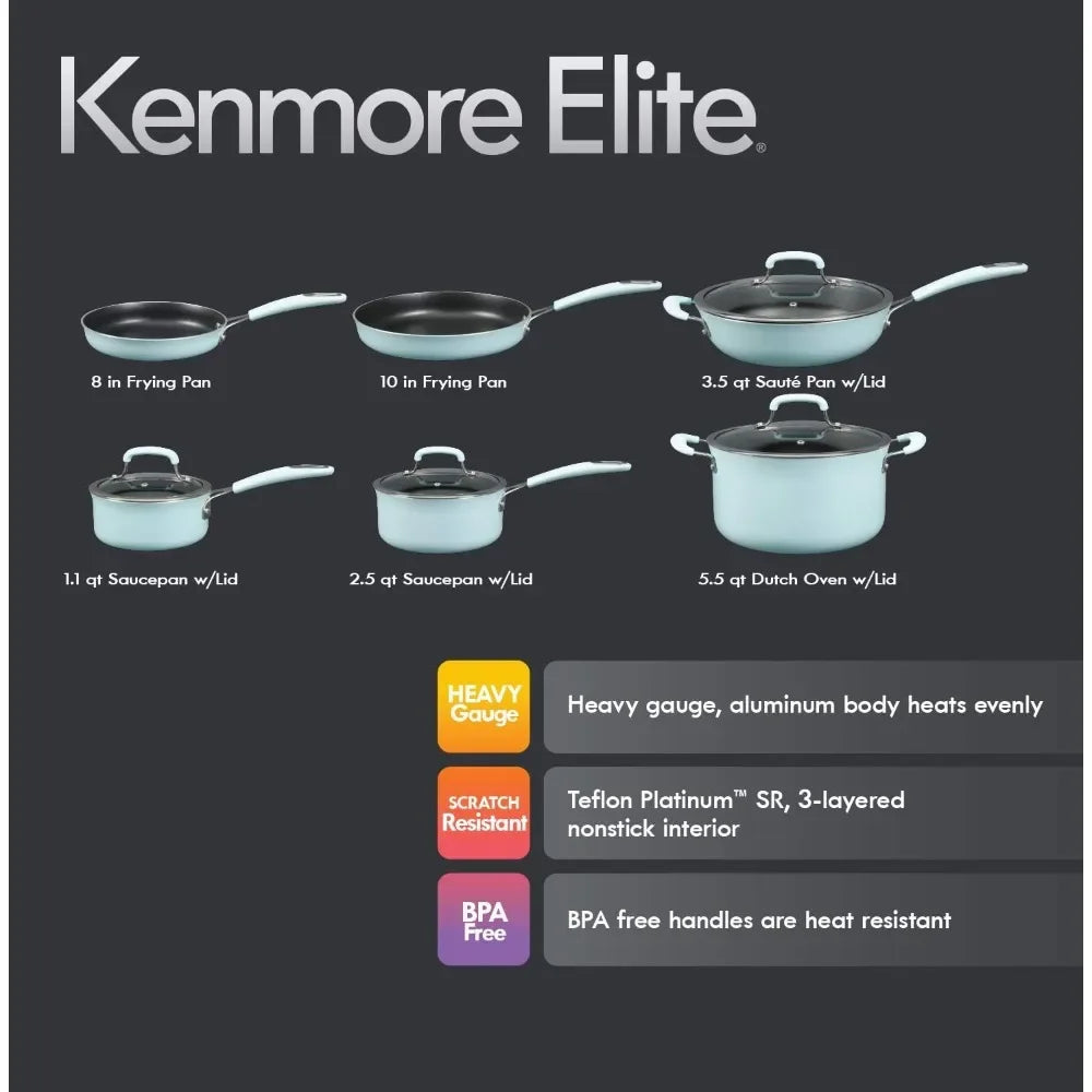 Non-stick10pcs Kenmore Elite cookware - Your Choice Central