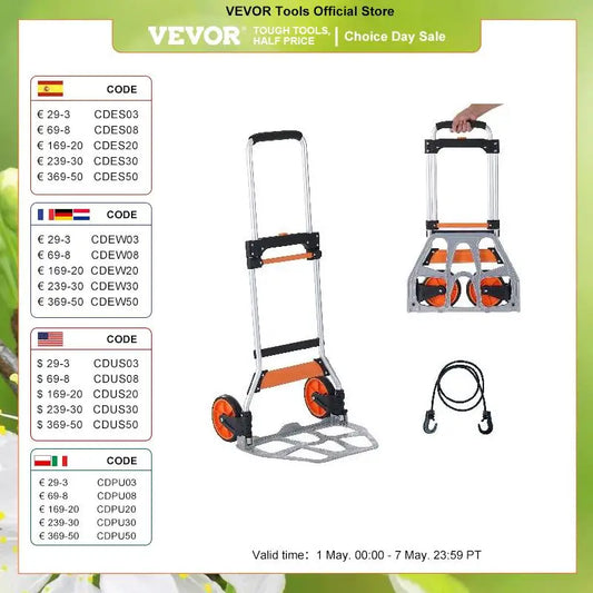 VEVOR 176/275/309 lbs Folding Hand Truck Dolly