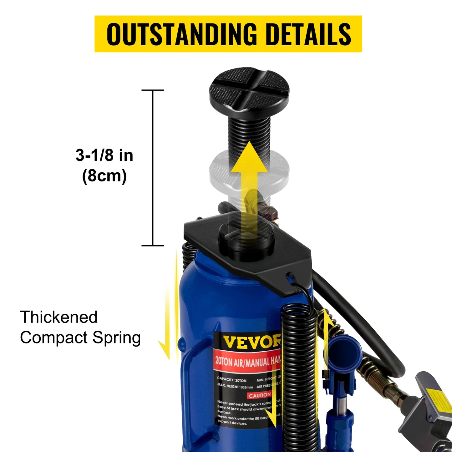 VEVOR 20 ton air hydraulic bottle Jack