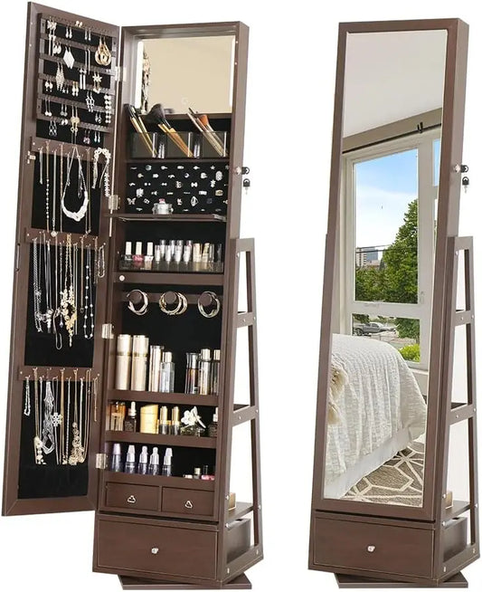 Full Length Mirror Jewelry Cabinet