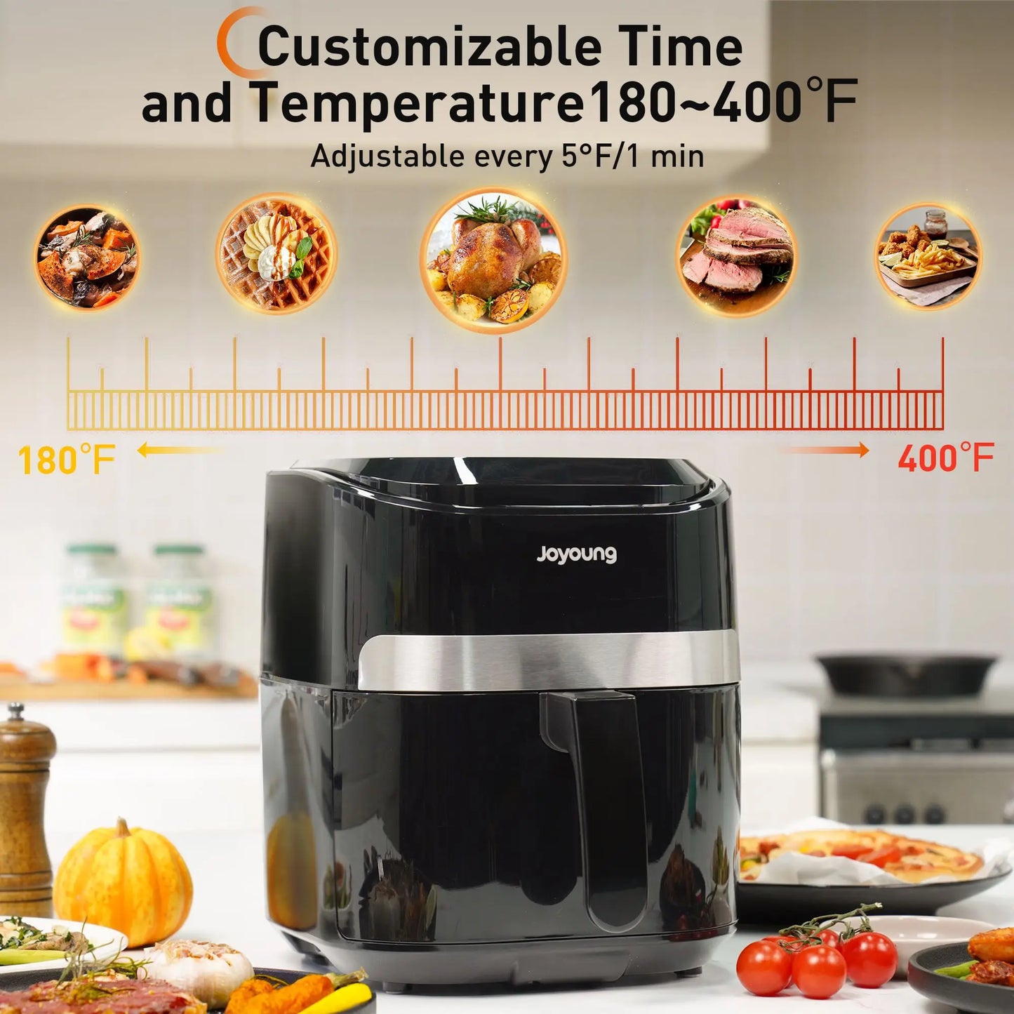 Air Fryer with digital LED touch screen,8 automatic programs, 4.5 L,