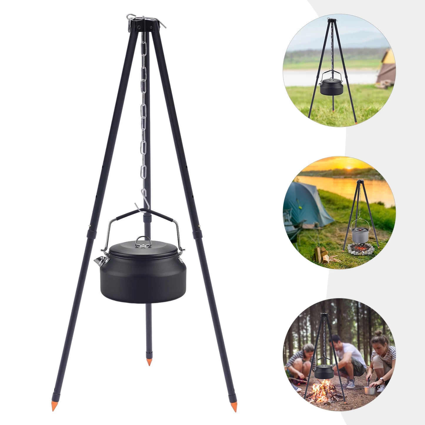 Campfire Tripod for Hanging Pot / Grill Rack